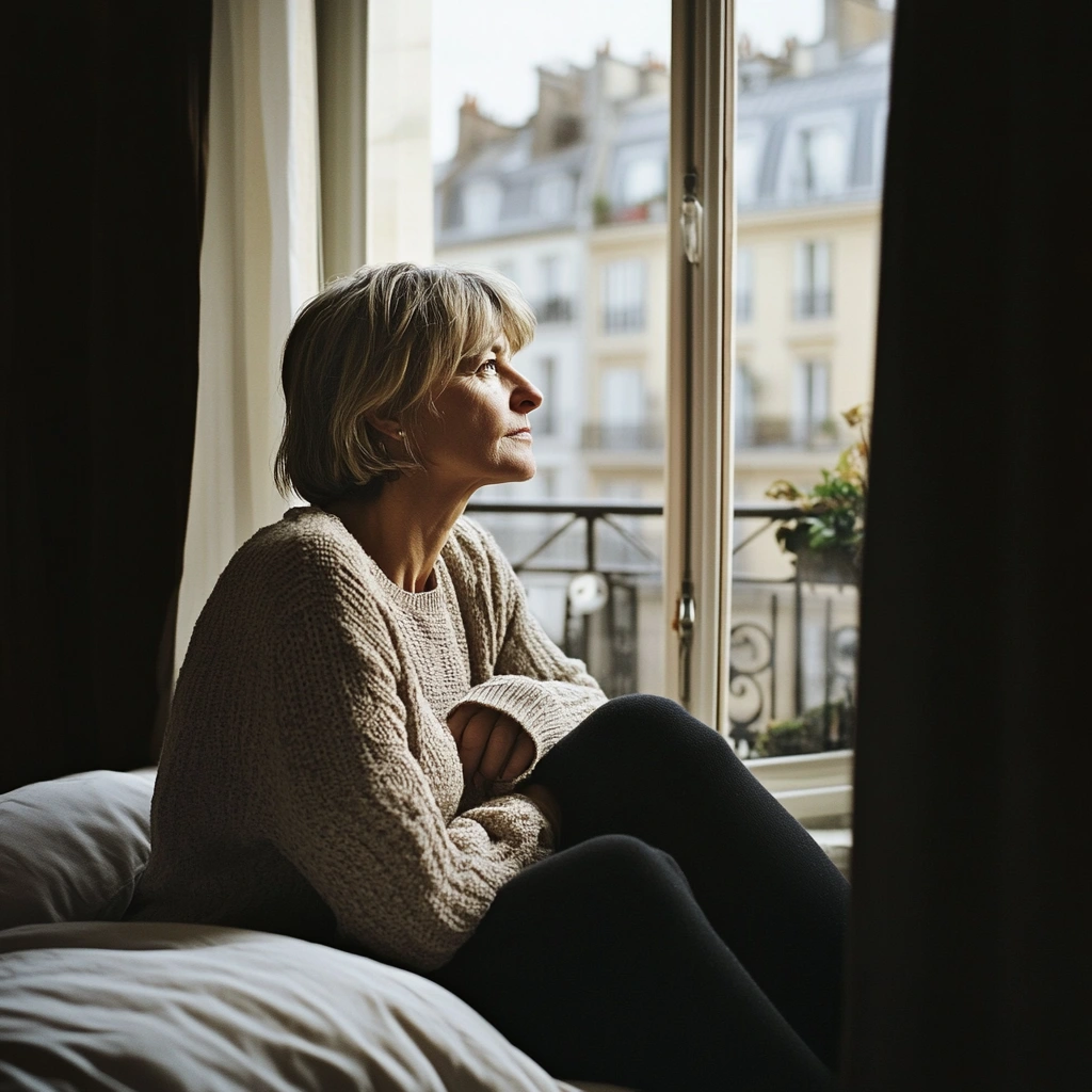 femme face a une fenêtre